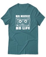 T-Shirt  Γυναικείο - No Music No Life - Color Thumbnail Μπλέ Πράσινο