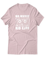 T-Shirt  Γυναικείο - No Music No Life - Color Thumbnail Απαλό Ροζ