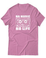 T-Shirt  Γυναικείο - No Music No Life - Color Thumbnail Ροζ