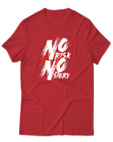 T-Shirt Αντρικό - No Risk No Story - Color Thumbnail Κόκκινο