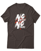 T-Shirt Αντρικό - No Risk No Story - Color Thumbnail Καφέ