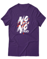 T-Shirt Αντρικό - No Risk No Story - Color Thumbnail Σκούρο Μωβ