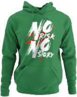 Φούτερ με κουκούλα - No Risk No Story - Color Thumbnail Kelly Green