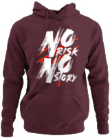 Φούτερ με κουκούλα - No Risk No Story - Color Thumbnail Marron