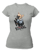 T-Shirt Στενή Γραμμή - No Signal - Color Thumbnail Γκρι Μελανζέ