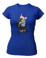 T-Shirt Στενή Γραμμή - No Signal - Color Thumbnail Μπλε Ρουά