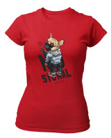 T-Shirt Στενή Γραμμή - No Signal - Color Thumbnail Κόκκινο