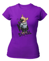 T-Shirt Στενή Γραμμή - No Signal - Color Thumbnail Σκούρο Μωβ