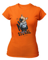 T-Shirt Στενή Γραμμή - No Signal - Color Thumbnail Πορτοκαλί