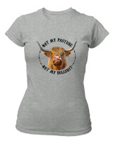 T-Shirt Στενή Γραμμή - Not My Bullshit - Color Thumbnail Γκρι Μελανζέ