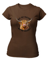 T-Shirt Στενή Γραμμή - Not My Bullshit - Color Thumbnail Καφέ