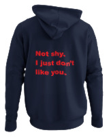 Φούτερ με κουκούλα - Not Shy I Just Dont Like You - Color Thumbnail Navy Blue