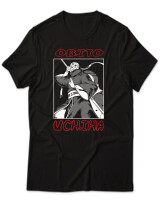T-Shirt Unisex - Obito Uchiha - Color Thumbnail Μαύρο