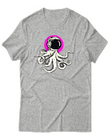 T-Shirt Αντρικό - Octopus Astronaut - Color Thumbnail Γκρι Μελανζέ