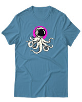 T-Shirt Αντρικό - Octopus Astronaut - Color Thumbnail Τιρκουάζ