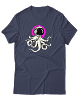 T-Shirt Αντρικό - Octopus Astronaut - Color Thumbnail Μπλε Γκρι