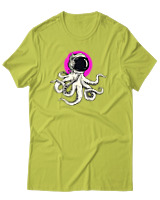 T-Shirt Αντρικό - Octopus Astronaut - Color Thumbnail Λαχανί