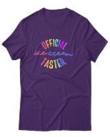 T-Shirt Αντρικό - Official Ice Cream Taster - Color Thumbnail Σκούρο Μωβ