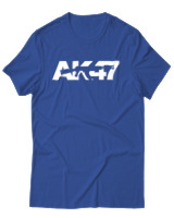 T-Shirt Αντρικό - Old School Ak47 - Color Thumbnail Μπλε Ρουά