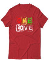 T-Shirt Αντρικό - One Love - Color Thumbnail Κόκκινο