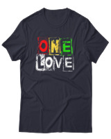 T-Shirt Αντρικό - One Love - Color Thumbnail Σκούρο Μπλε