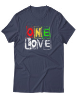 T-Shirt Αντρικό - One Love - Color Thumbnail Μπλε Γκρι