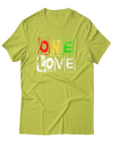 T-Shirt Αντρικό - One Love - Color Thumbnail Λαχανί