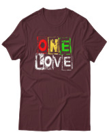T-Shirt Αντρικό - One Love - Color Thumbnail Μπορντό