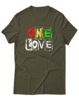 T-Shirt Αντρικό - One Love - Color Thumbnail Χακί