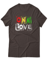 T-Shirt Αντρικό - One Love - Color Thumbnail Καφέ