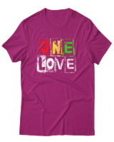 T-Shirt Αντρικό - One Love - Color Thumbnail Φουξια