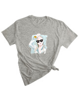 T-Shirt Woman Fashion Γυναικείο - Oops Beautiful - Color Thumbnail GREY MELANZE