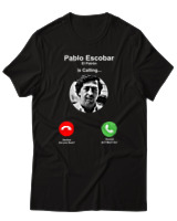 T-Shirt Αντρικό - Pablo Escobar Is Calling - Color Thumbnail Μαύρο