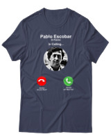 T-Shirt Αντρικό - Pablo Escobar Is Calling - Color Thumbnail Μπλε Γκρι