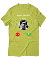 T-Shirt Αντρικό - Pablo Escobar Is Calling - Color Thumbnail Λαχανί