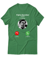 T-Shirt Αντρικό - Pablo Escobar Is Calling - Color Thumbnail Πράσινο