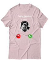 T-Shirt Αντρικό - Pablo Escobar Is Calling - Color Thumbnail Απαλό Ροζ