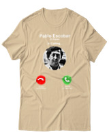 T-Shirt Αντρικό - Pablo Escobar Is Calling - Color Thumbnail Μπεζ