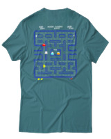 T-Shirt Αντρικό - Pac Man - Color Thumbnail Μπλε Πράσινο
