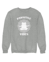 Φούτερ χωρίς κουκούλα Γυναικείο - Pawsitive Vibes - Color Thumbnail Γκρι Μελανζέ