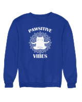 Φούτερ χωρίς κουκούλα Γυναικείο - Pawsitive Vibes - Color Thumbnail Μπλε Ρουά