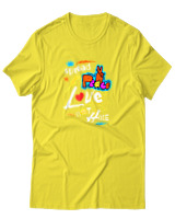 T-Shirt Αντρικό - Peace Love Mode On - Color Thumbnail Κίτρινο