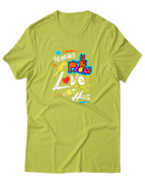 T-Shirt Αντρικό - Peace Love Mode On - Color Thumbnail Λαχανί