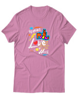T-Shirt Αντρικό - Peace Love Mode On - Color Thumbnail Ροζ