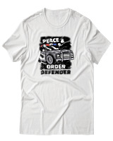 T-Shirt Αντρικό - Peace & Order  - Color Thumbnail Άσπρο