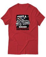 T-Shirt Αντρικό - Peace & Order  - Color Thumbnail Κόκκινο