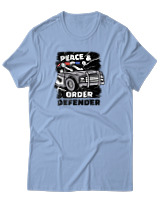 T-Shirt Αντρικό - Peace & Order  - Color Thumbnail Γαλάζιο