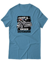 T-Shirt Αντρικό - Peace & Order  - Color Thumbnail Τιρκουάζ