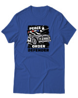 T-Shirt Αντρικό - Peace & Order  - Color Thumbnail Μπλε Ρουά