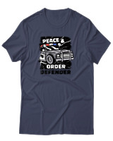 T-Shirt Αντρικό - Peace & Order  - Color Thumbnail Μπλε Γκρι